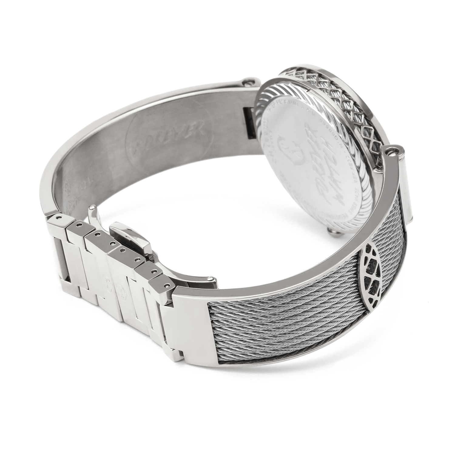 FOREVER, 32MM, KUWARTS KALIBRE, PUTING INA-NG-PERLAS NA MAY 12 SIMILIS DIAL, BAKAL BEZEL, BAKAL CABLE BRACELET - © 2024 Charriol - Panoorin