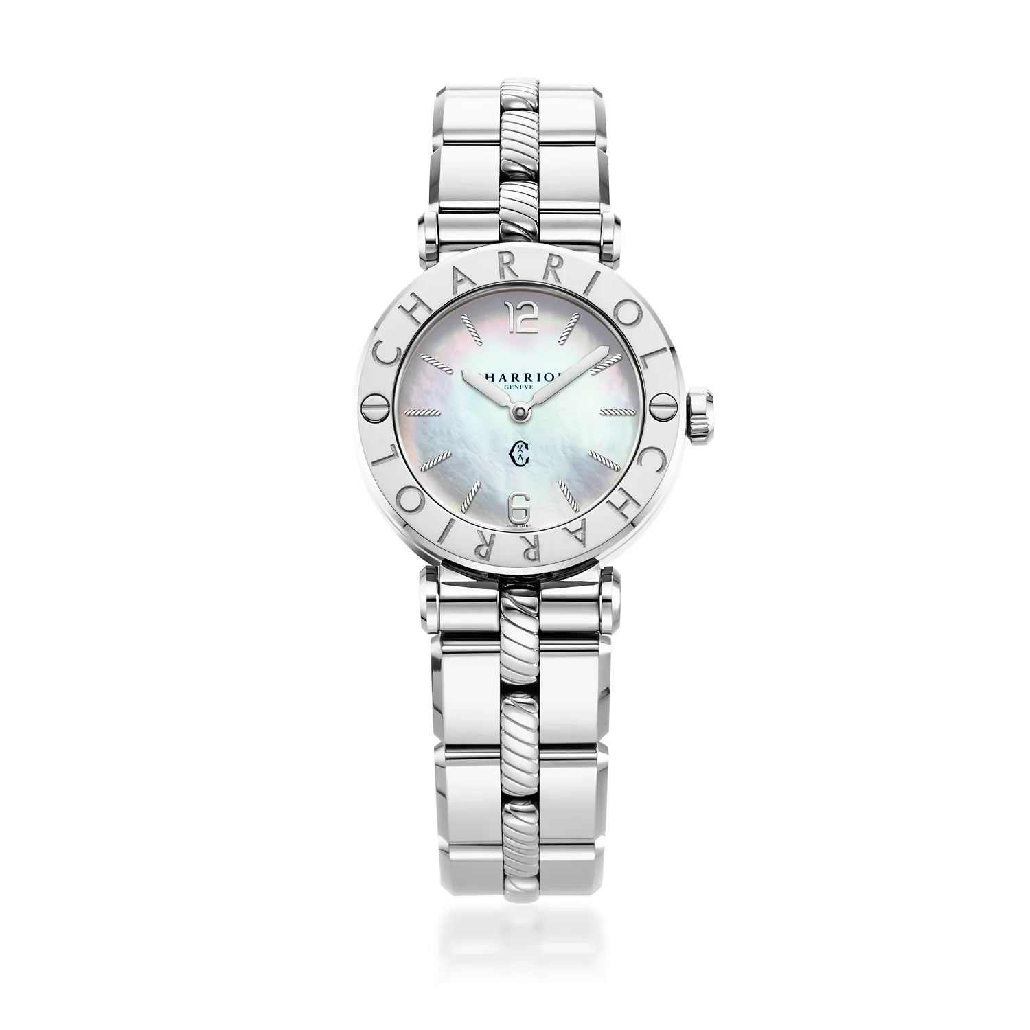 NAVIGATOR CRUISE, 28MM, KUWARTS KALIBRE, INA NG PERLAS DIAL, ""CHARRIOL CHARRIOL"" BEZEL, BAKAL MAPAGPAPALIT BRACELET" - Charriol Geneve - Panoorin