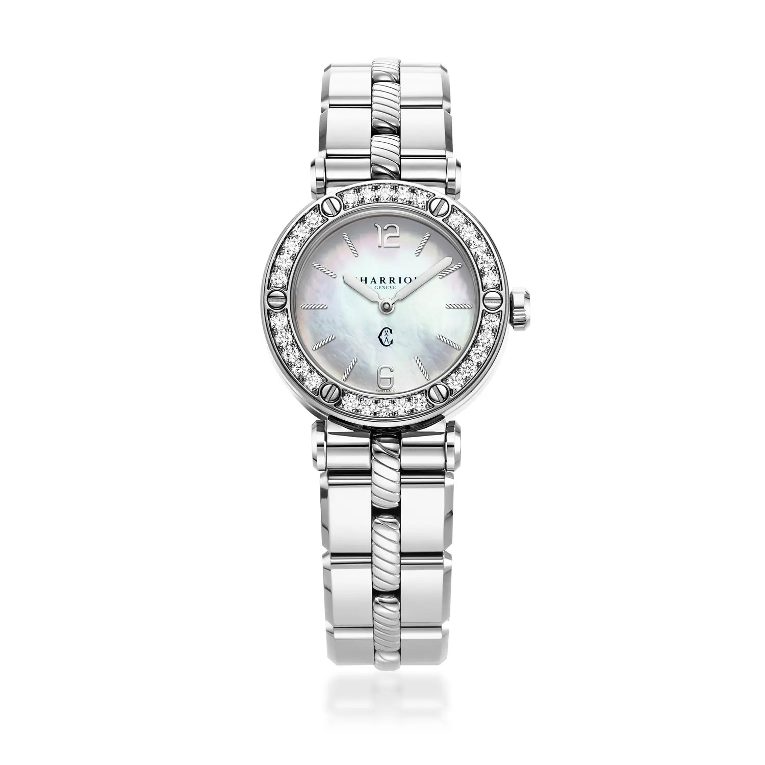 NAVIGATOR CRUISE, 28MM, KUWARTS KALIBRE, INA-NG-PERLAS DIAL, 30 DIAMONDS BEZEL, BAKAL MAPAGPAPALIT BRACELET - Charriol Geneve - Panoorin