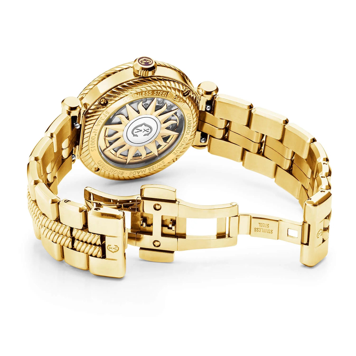 NAVIGATOR SURF, 36MM, AUTOMATIC CALIBRE, WHITE DIAL, WHITE BEZEL, YELLOW GOLD PVD INTERCHANGEABLE BRACELET - Charriol - Watch