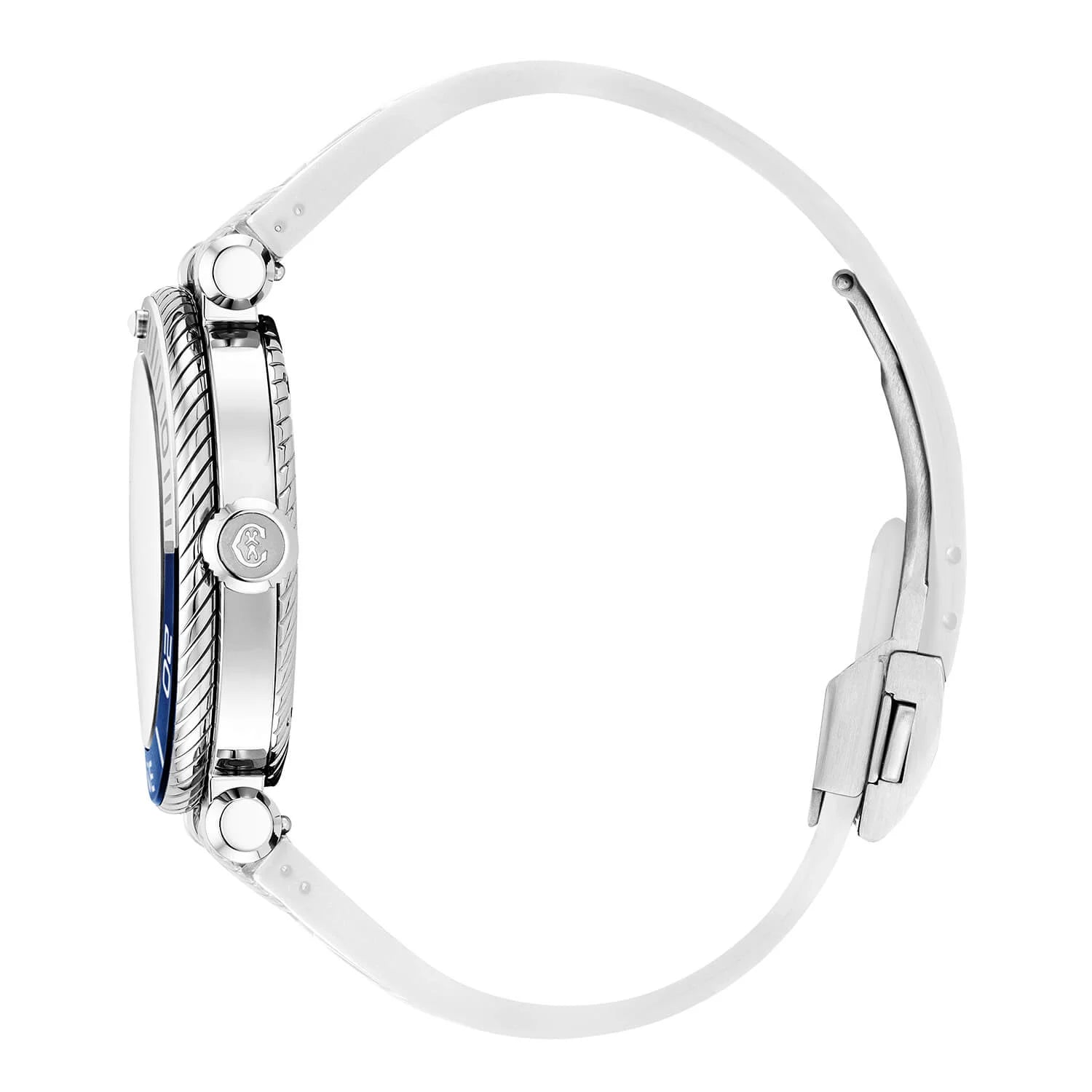 NAVIGATOR SURF, 41MM, AWTOMATIKONG KALIBRE, PUTING LUMINOVA DIAL, ASUL AT PUTING BEZEL, PUTING GOMA MAPAGPAPALIT PULSERAS - © 2024 Charriol - Panoorin