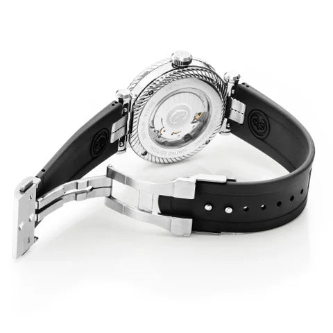 NAVIGATOR SURF GMT, 41MM, AUTOMATIC CALIBRE, BLACK DIAL, 6 SCREWS BEZEL, BLACK RUBBER INTERCHANGEABLE BRACELET, Limited Edition x @time_mechanic - Charriol Geneve - Panoorin