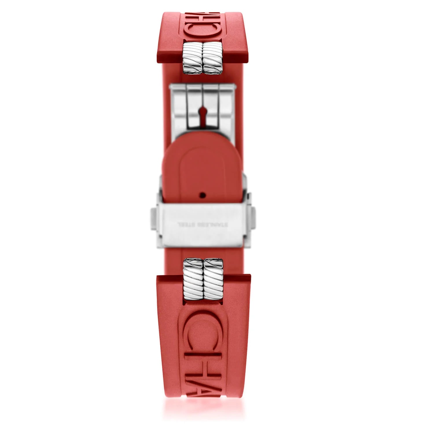Rubber_Red_Stainless mga link ng bakal & buckle