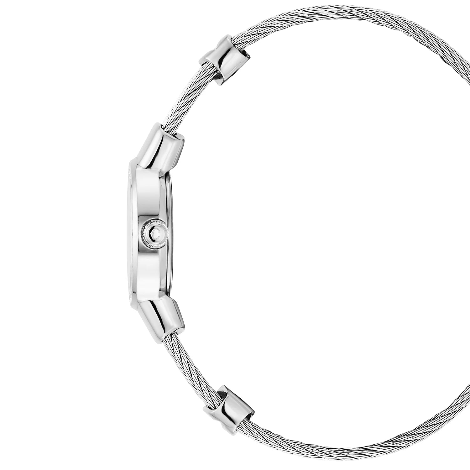 ST TROPEZ, 20MM, QUARTZ CALIBRE, MOTHER-OF-PEARL DIAL, STEEL WITH 24 DIAMONDS BEZEL, STEEL CABLE BRACELET - Charriol Geneve - Watch