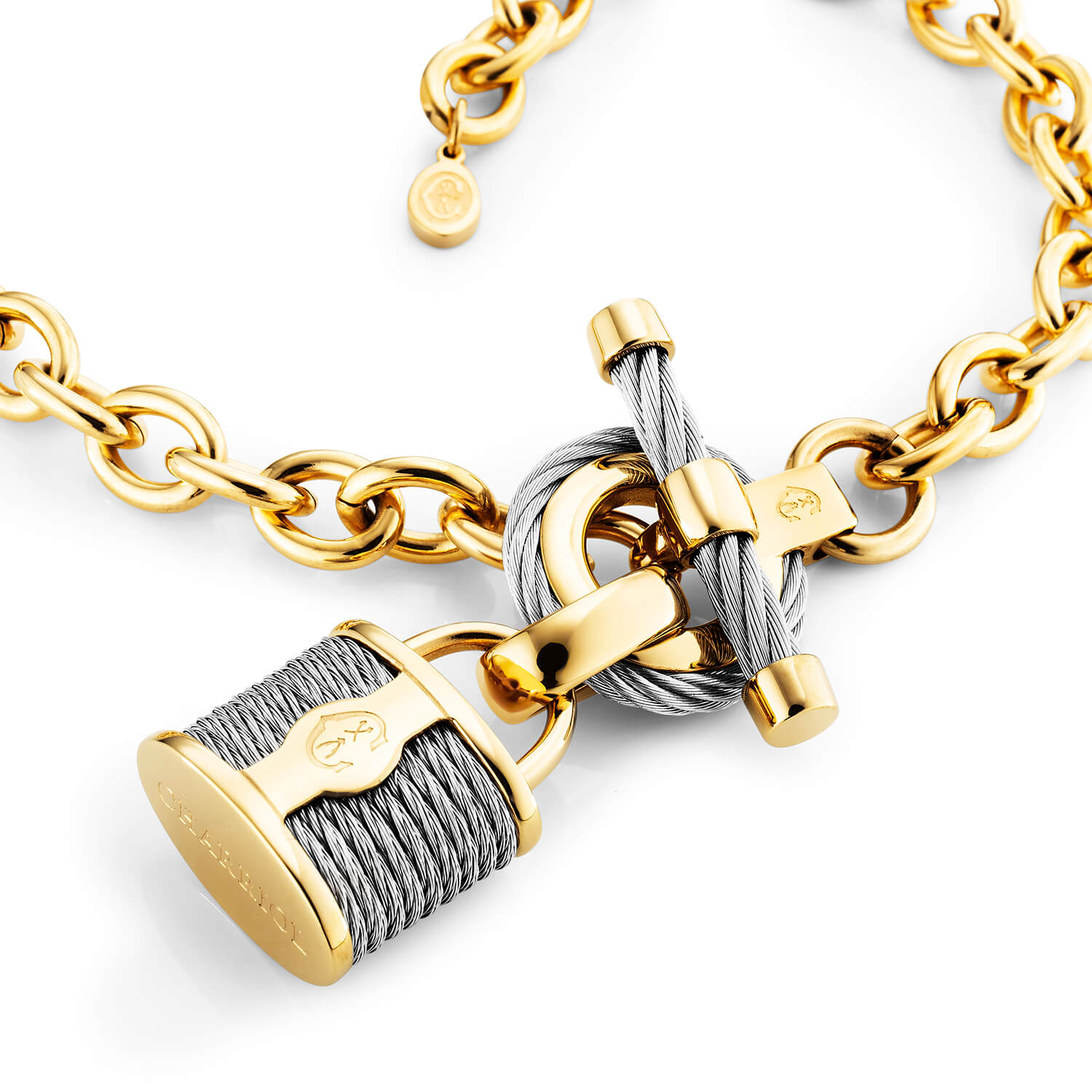 Steel_Yellow Gold Porthole na may Lock