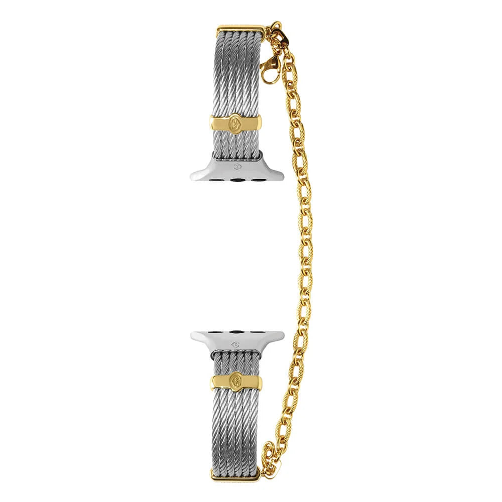 Steel na may Dilaw na Ginto Décors_Wrist 18cm
