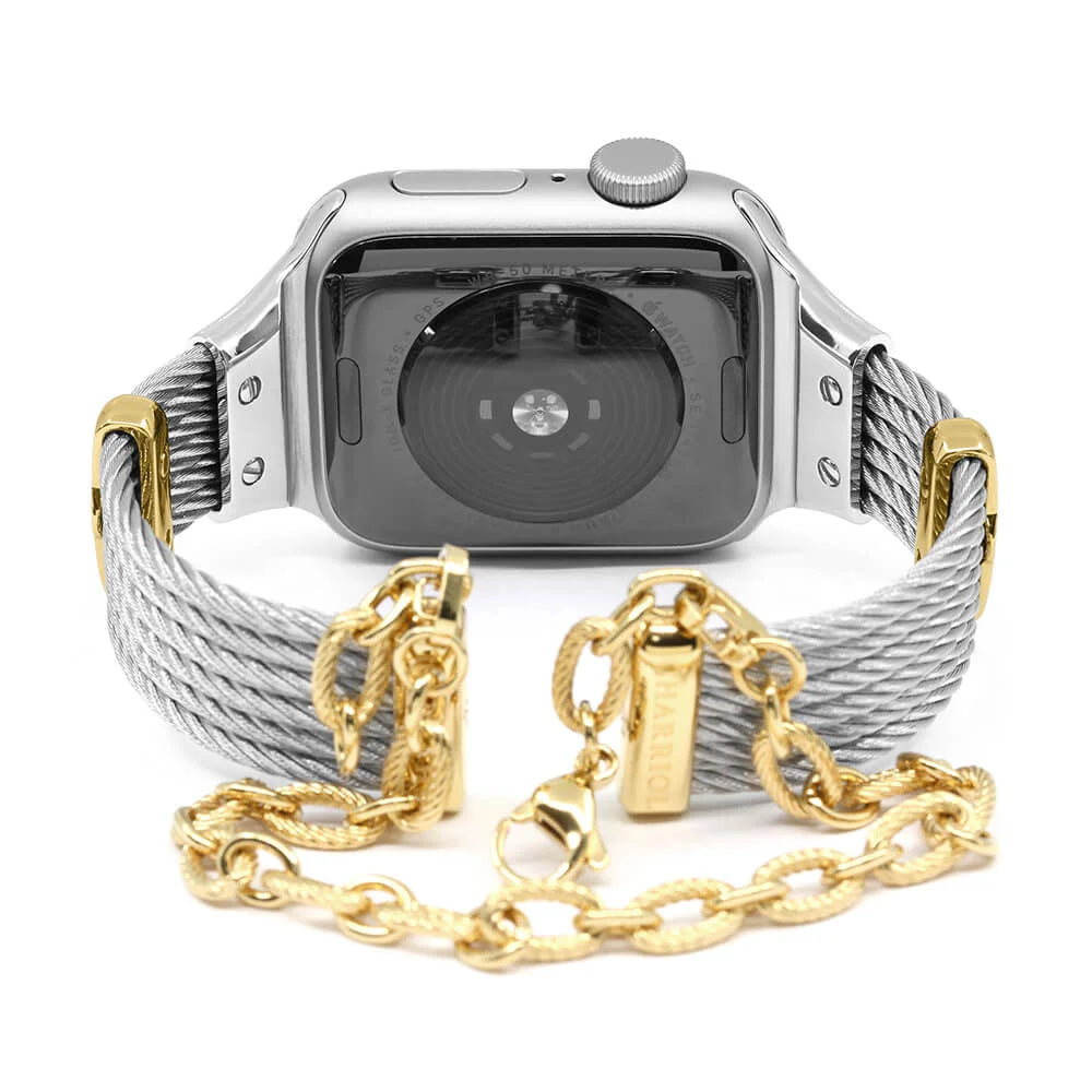 Steel na may Dilaw na Ginto Décors_Wrist 18cm