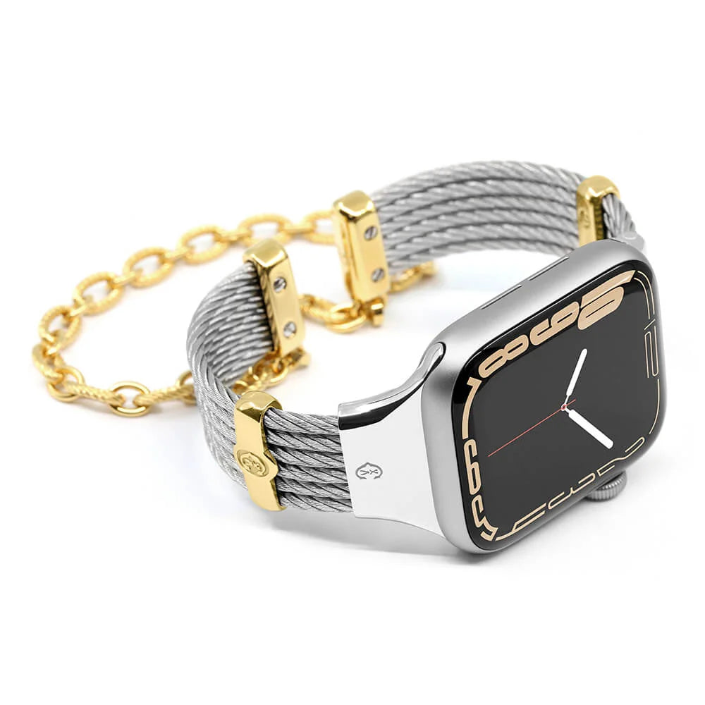 Steel na may Dilaw na Ginto Décors_Wrist 18cm