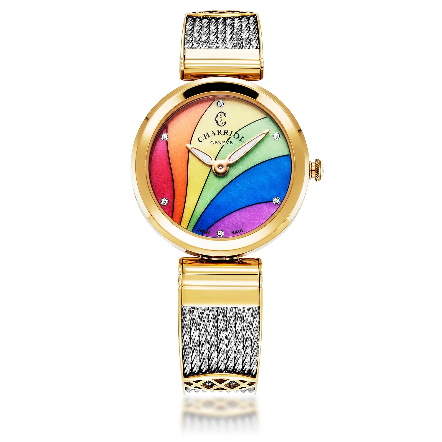 Forever Panoorin ang Rainbow motif at Yellow Gold - Charriol Geneve - Panoorin