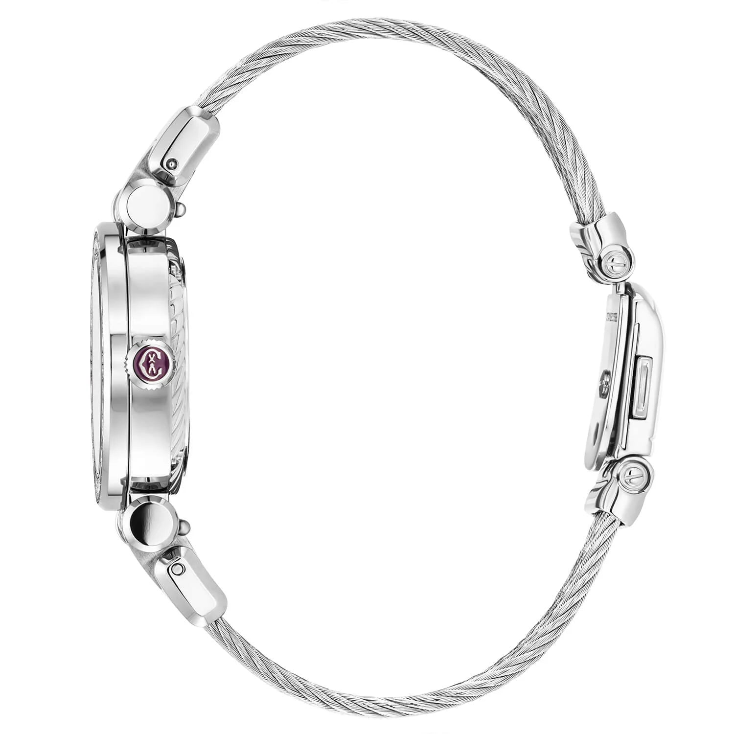 NAVIGATOR CRUISE, 28MM, MOONPHASE QUARTZ CALIBRE, AVENTURINE PRINTED WITH 12 DIAMONDS DIAL, STEEL WITH 30 DIAMONDS BEZEL, STEEL INTERCHANGEABLE CABLE BRACELET - © 2024 Charriol -  Watch