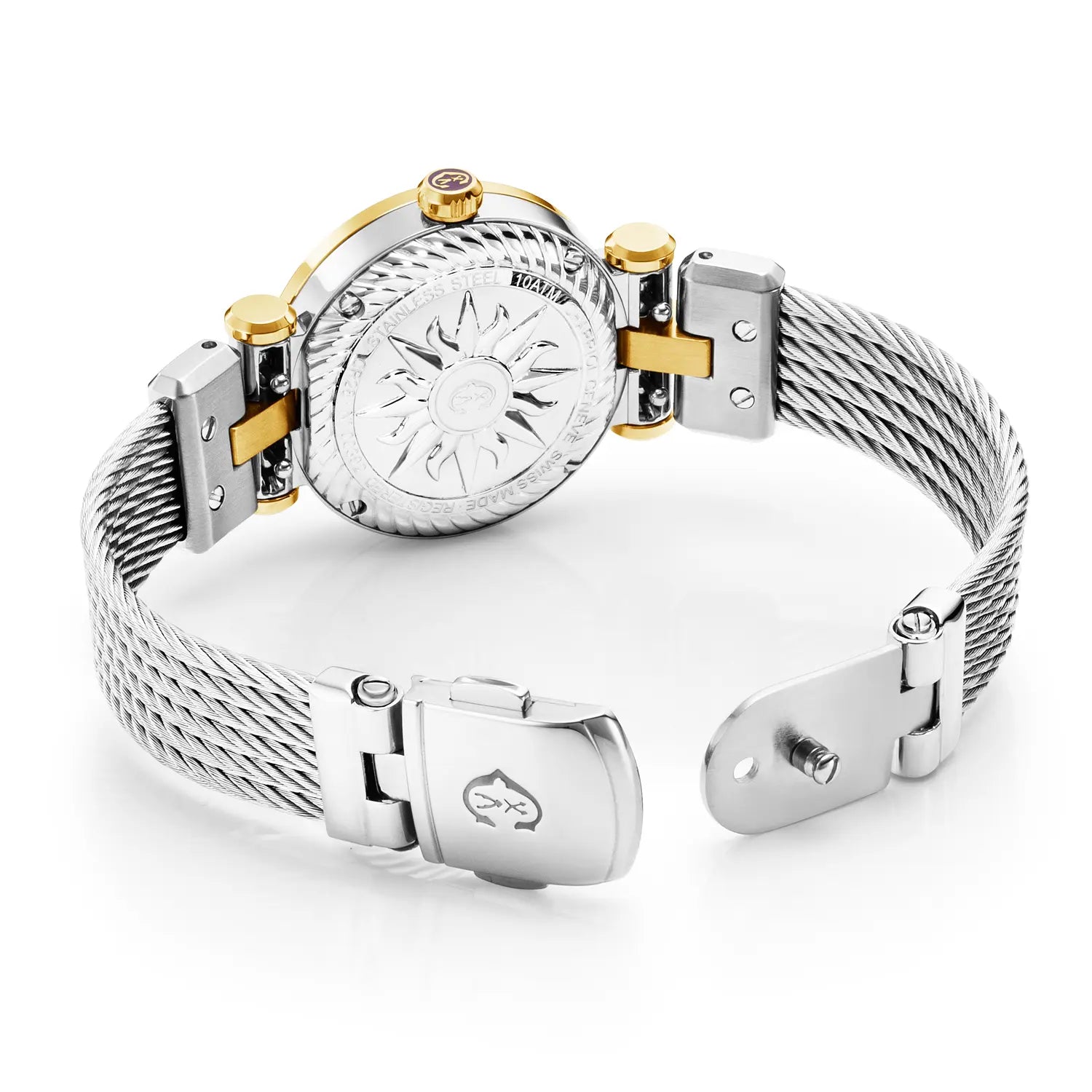 NAVIGATOR CRUISE, 28MM, QUARTZ CALIBRE, INA NG PERLAS DIAL, "CHARRIOL CHARRIOL" BEZEL, BAKAL CABLE MAPAGPAPALIT STRAP - Charriol Geneve - Panoorin
