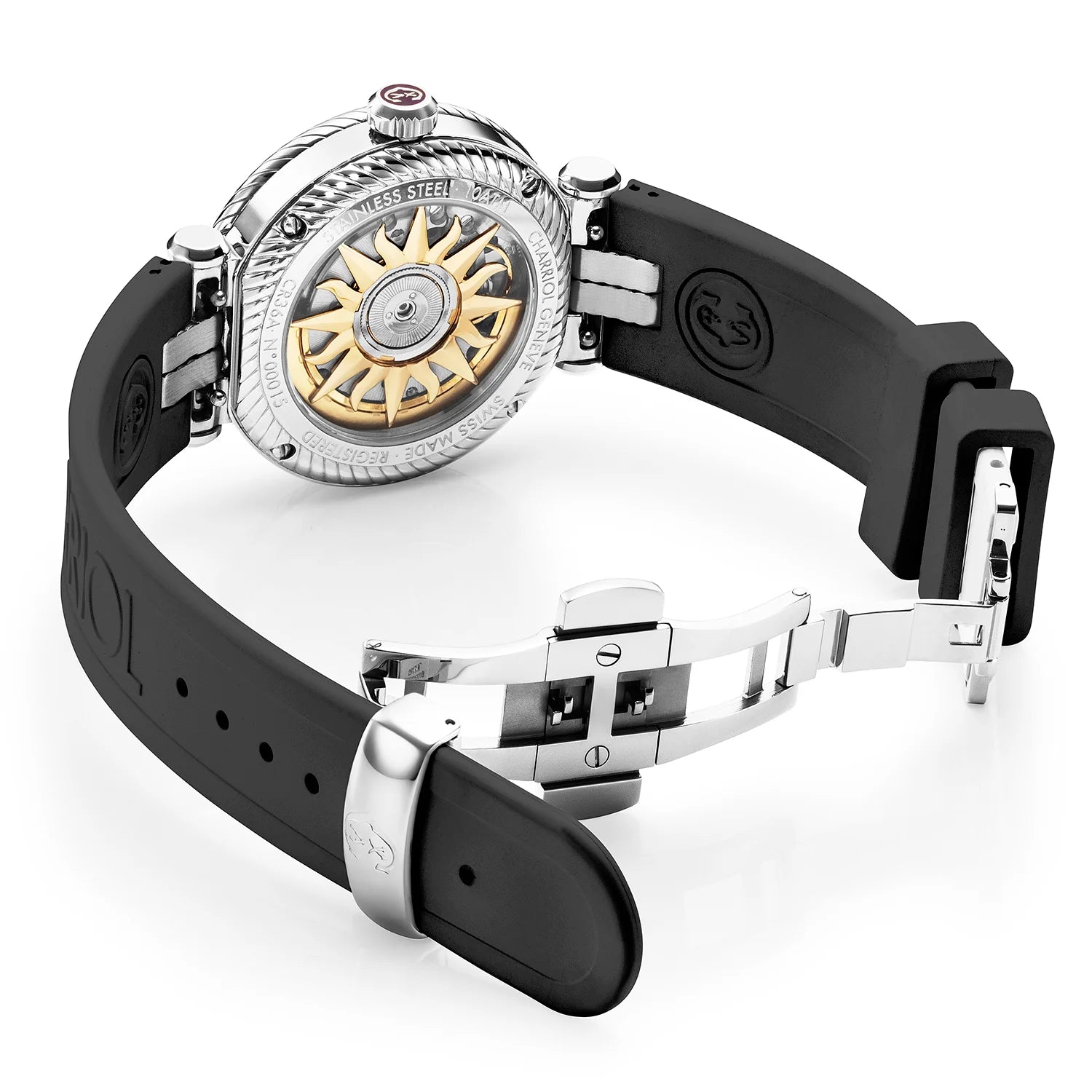 NAVIGATOR SURF, 36MM, AWTOMATIKONG KALIBRE, PRUN DIAL, ITIM NA BEZEL, ITIM NA GOMA MAPAGPAPALIT PULSERAS - Charriol - Panoorin