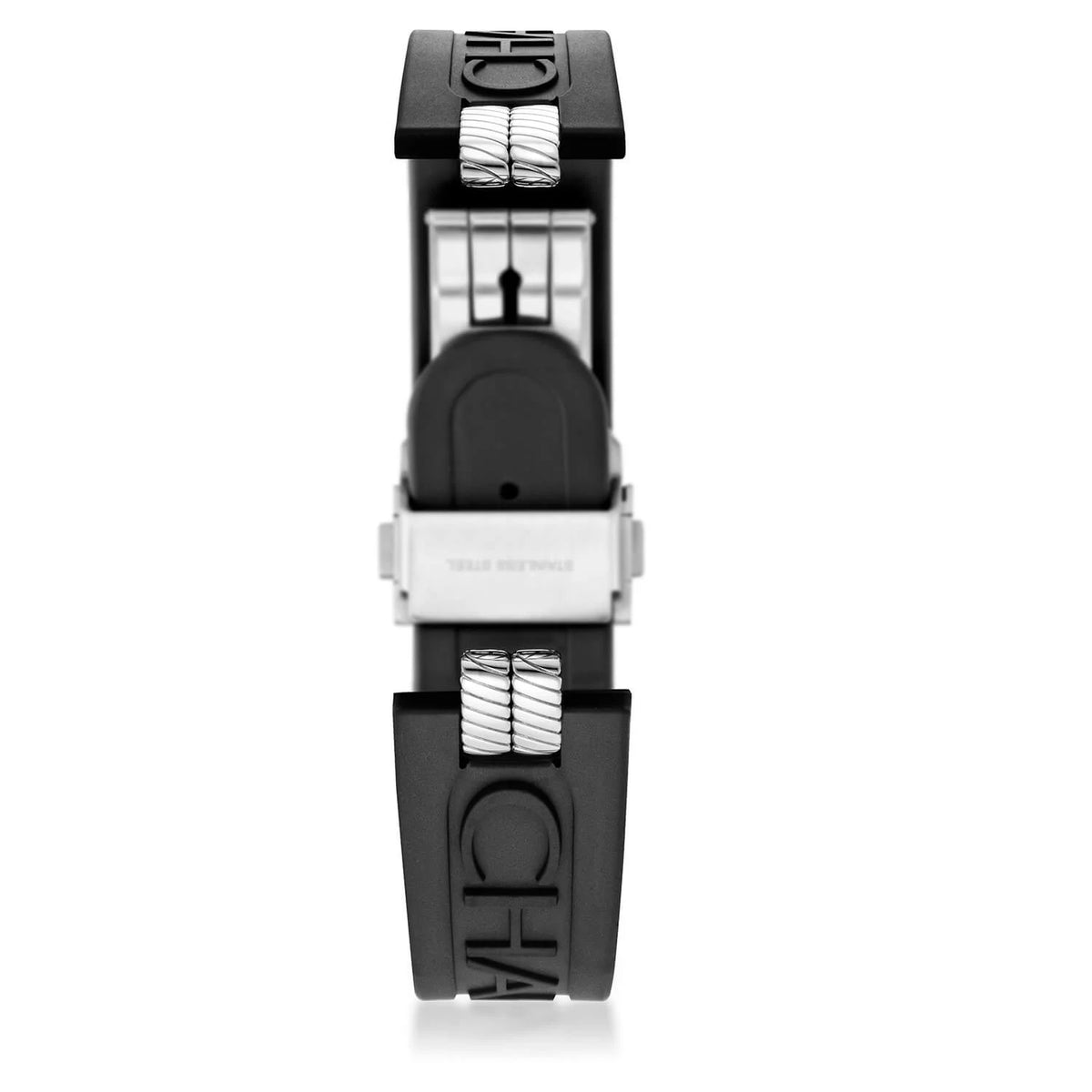 Rubber_Black_Stainless mga link ng bakal & buckle