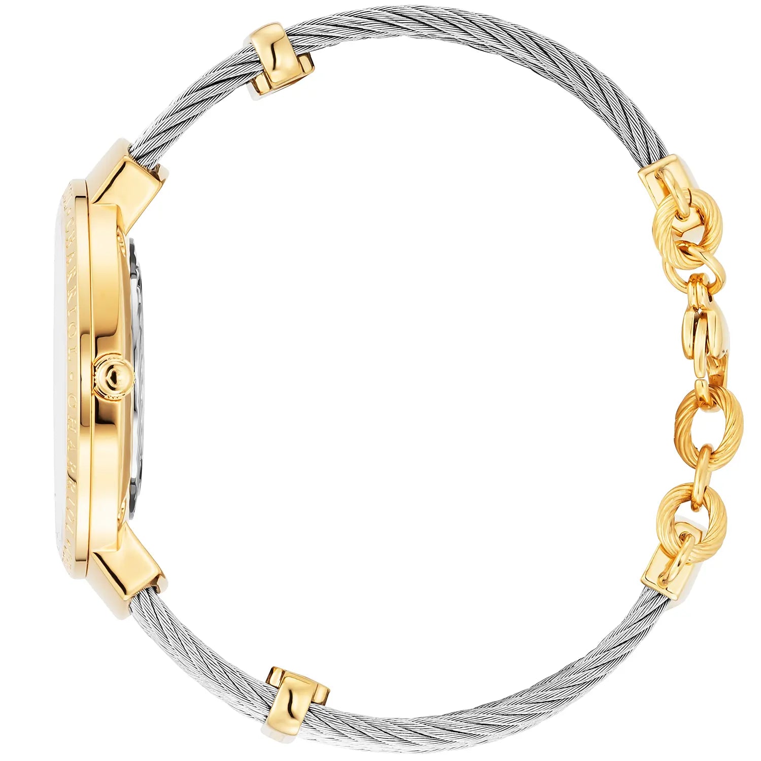 SLIM, 34MM, QUARTZ CALIBRE, INA NG PERLAS NA MAY 12 DIAMONDS DIAL, "CHARRIOL CHARRIOL" BEZEL, STEEL CABLE BRACELET - Charriol Geneve - Panoorin