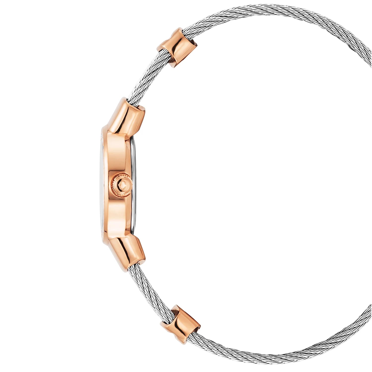 ST TROPEZ, 20MM, KUWARTS KALIBRE, INA-NG-PERLAS DIAL, BAKAL ROSAS GINTO PVD NA MAY 24 DIAMONDS BEZEL, BAKAL CABLE BRACELET - Charriol Geneve - Panoorin