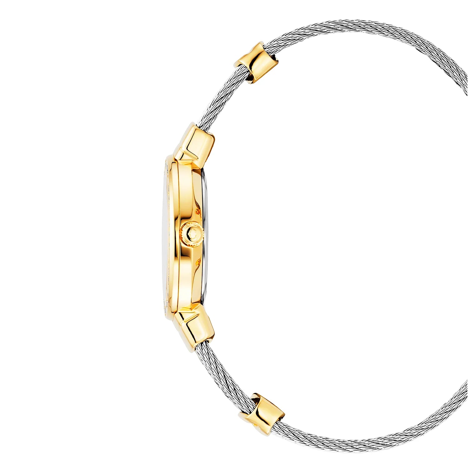 ST TROPEZ, 25MM, KUWARTS KALIBRE, INA-NG-PERLAS DIAL, DILAW NA GINTO PVD NA MAY 36 DIAMONDS BEZEL, BAKAL CABLE PULSERAS - Charriol Geneve - Panoorin