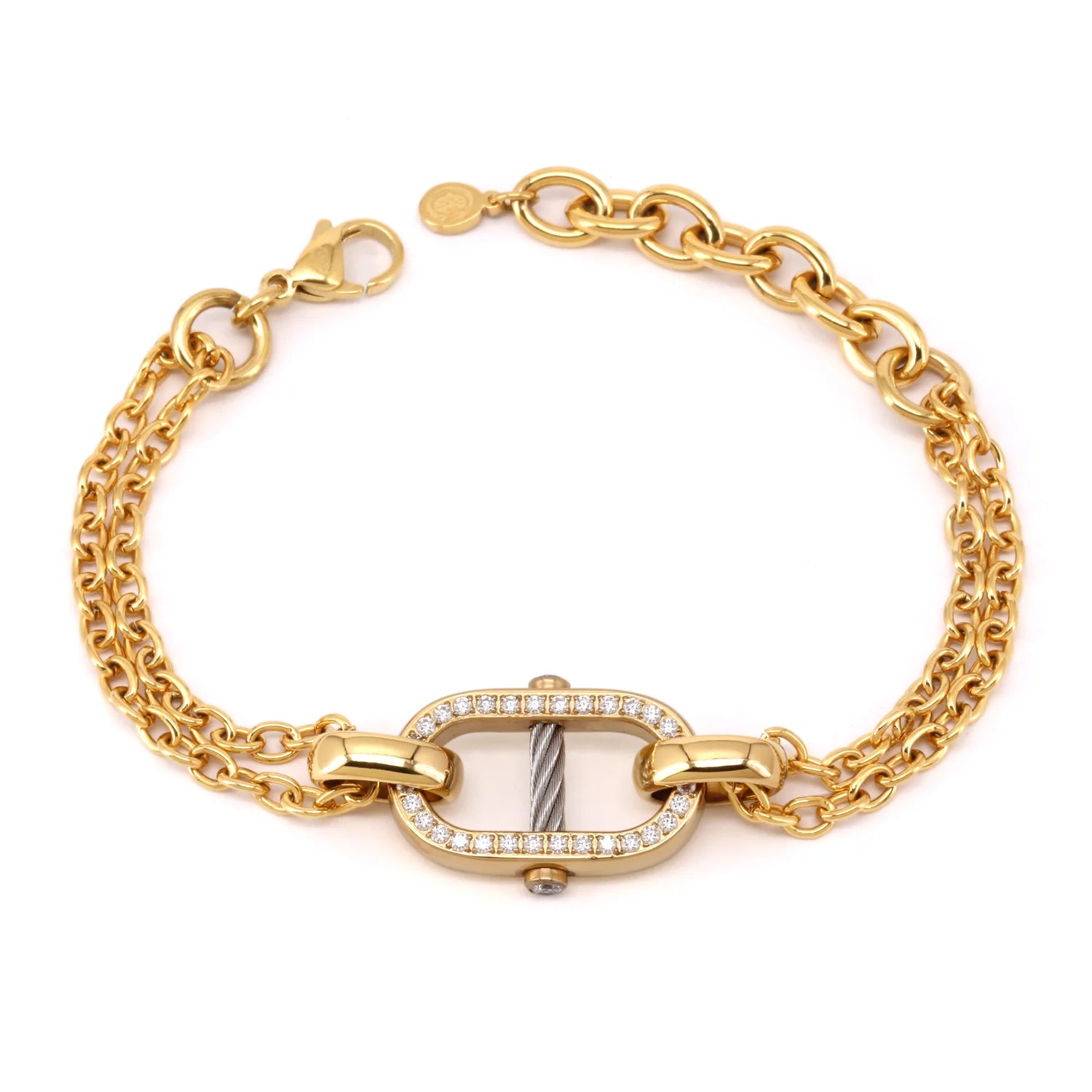 Steel_Yellow Gold Link sa 34 Zirconias