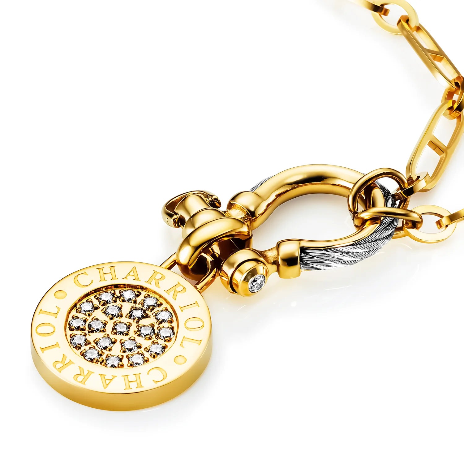 Steel_Yellow Ginto na may 19 Zirconias_45cm