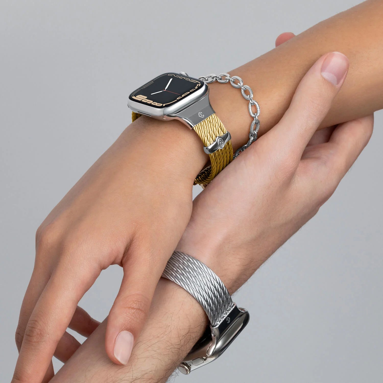 Dilaw na Ginto na may Steel Décors_Wrist 16cm