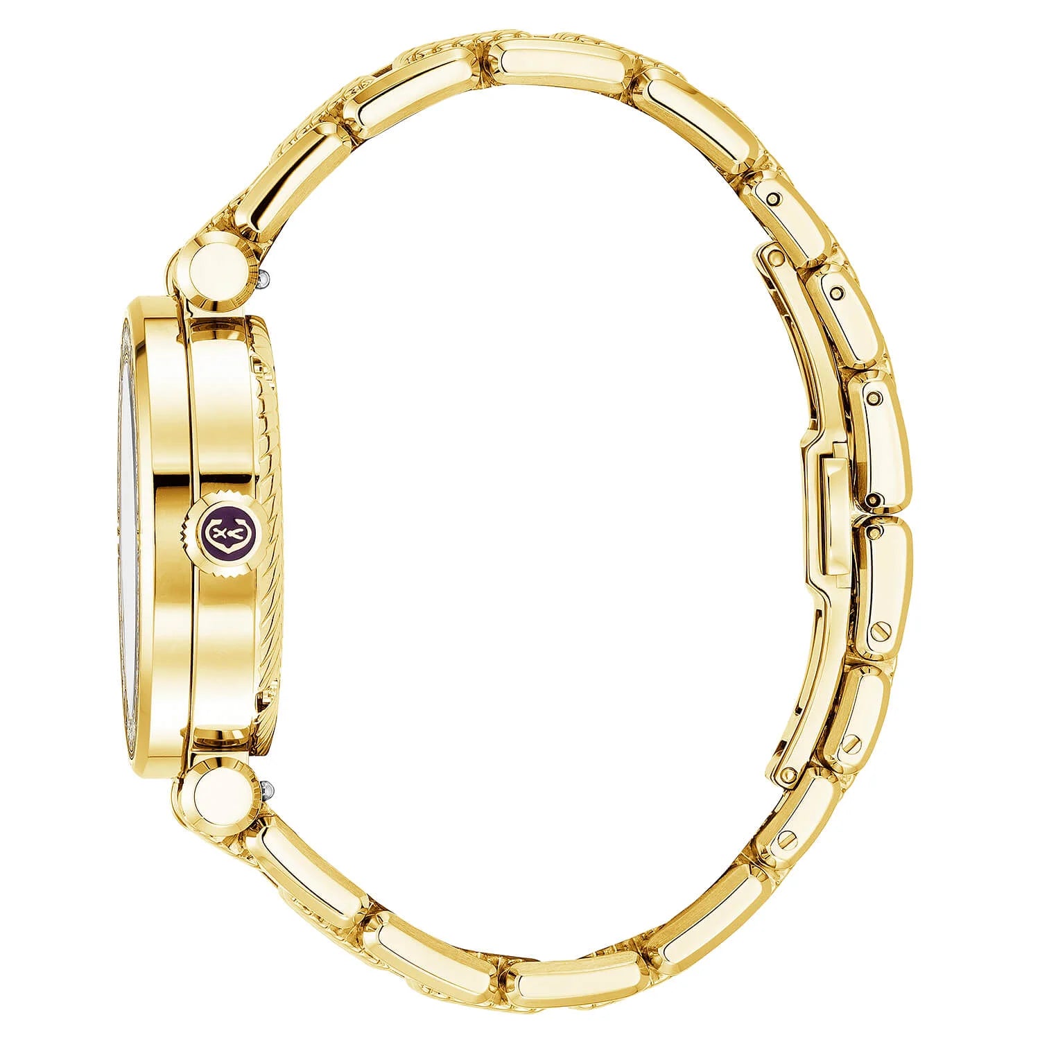 NAVIGATOR CRUISE, 36MM, QUARTZ CALIBRE, WHITE MOTHER-OF-PEARL WITH 12 ROMAN FIGURES DIAL, STEEL YELLOW GOLD PVD WITH 30 DIAMONDS & 6 SCREWS BEZEL, METAL YELLOW GOLD PVD INTERCHANGEABLE BRACELET - © 2024 Charriol -  Watch